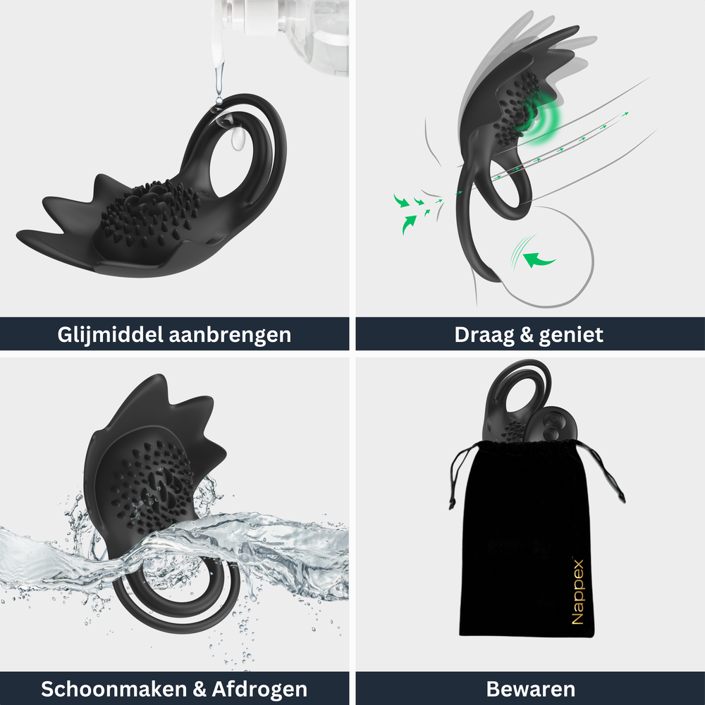 Nappex Nappex™ Manu - Penisring Vibrators Sex toys - Zwart Nappex Nappex™ Manu - Penisring Vibrators Sex toys - Zwart