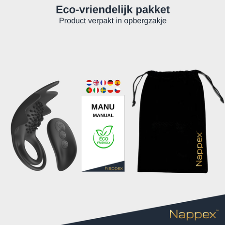 Nappex Nappex™ Manu - Penisring Vibrators Sex toys - Zwart Nappex Nappex™ Manu - Penisring Vibrators Sex toys - Zwart