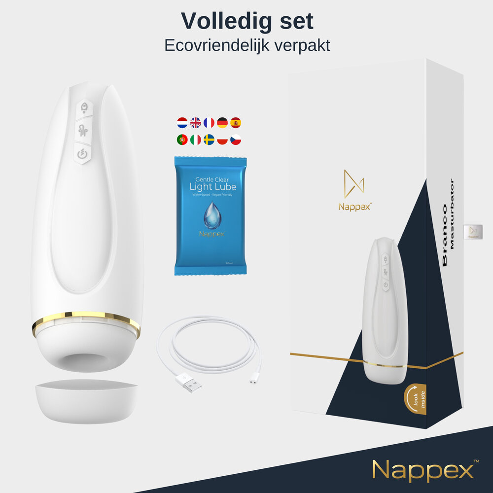 Nappex Masturbator - Nappex™ Branco - Pocket Pussy Vibrators Sex toys - Wit Nappex Masturbator - Nappex™ Branco - Pocket Pussy Vibrators Sex toys - Wit