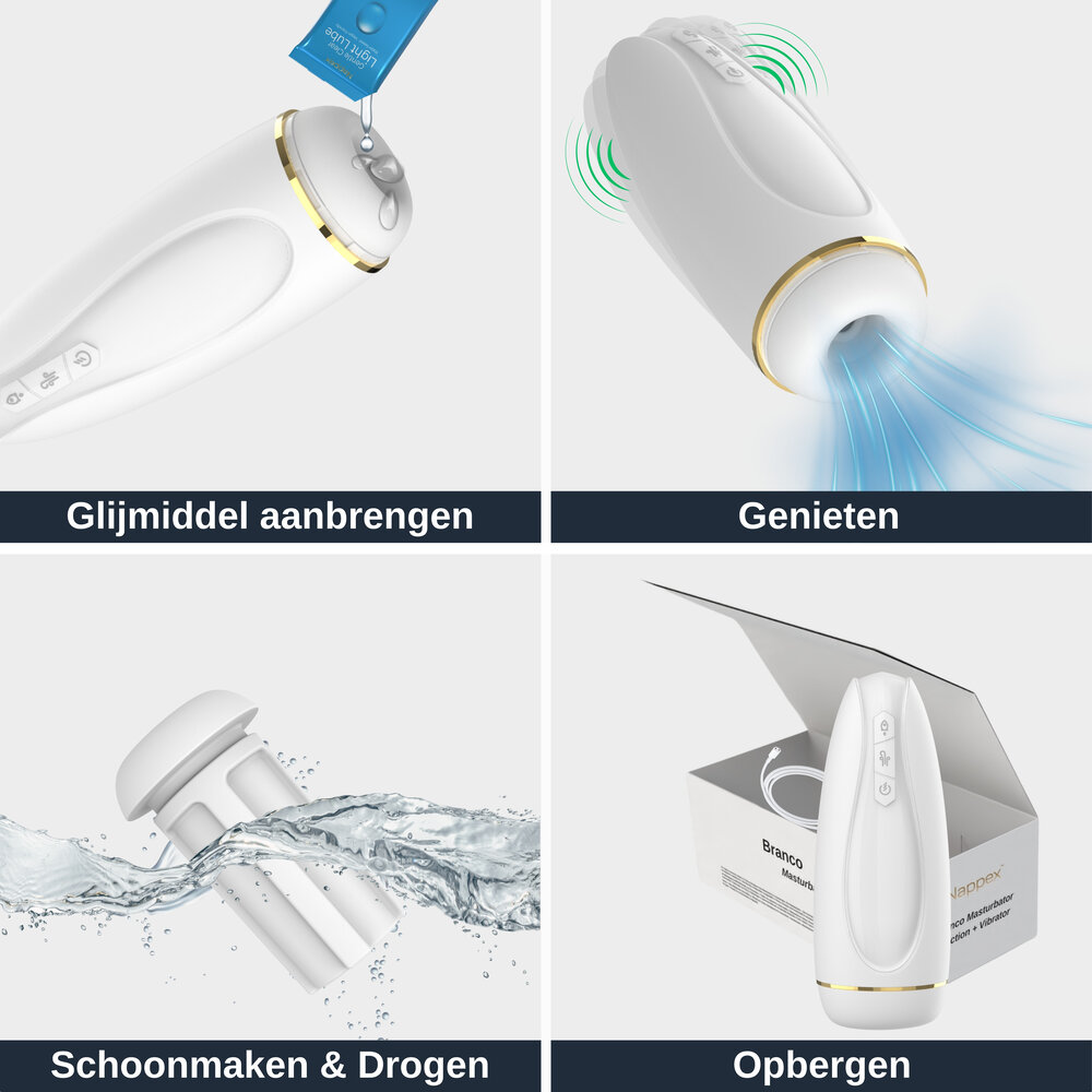 Nappex Masturbator - Nappex™ Branco - Pocket Pussy Vibrators Sex toys - Wit Nappex Masturbator - Nappex™ Branco - Pocket Pussy Vibrators Sex toys - Wit