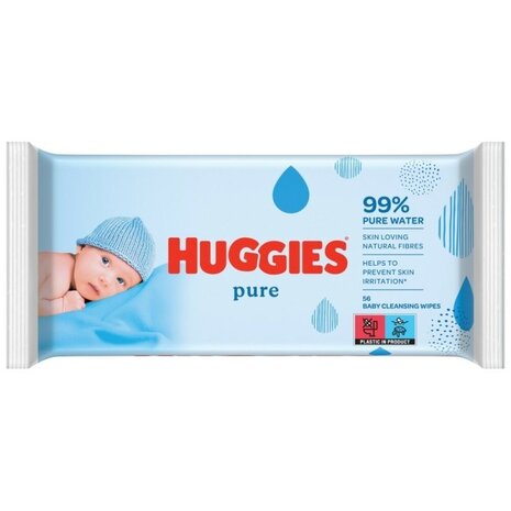Huggies Huggies Babydoekjes - Pure 56 Stuks Huggies Huggies Babydoekjes - Pure 56 Stuks