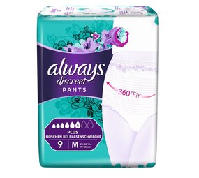 Always Always Discreet Pants - Maat M 9 stuks Always Always Discreet Pants - Maat M 9 stuks