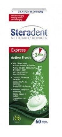 Steradent Steradent Reinigingstabletten Active Fresh - 60 Tabletten Steradent Steradent Reinigingstabletten Active Fresh - 60 Tabletten