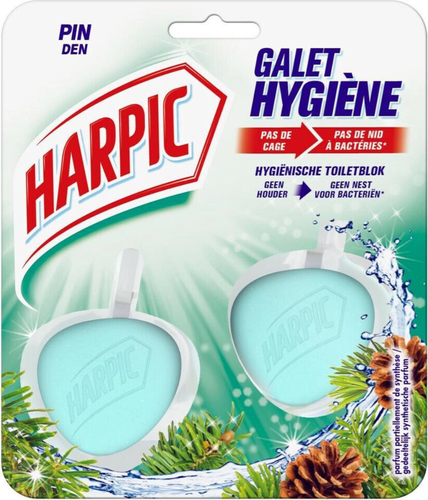 Harpic Harpic Toiletblok Den & Rozemarijn - 2 Blokjes Harpic Harpic Toiletblok Den & Rozemarijn - 2 Blokjes