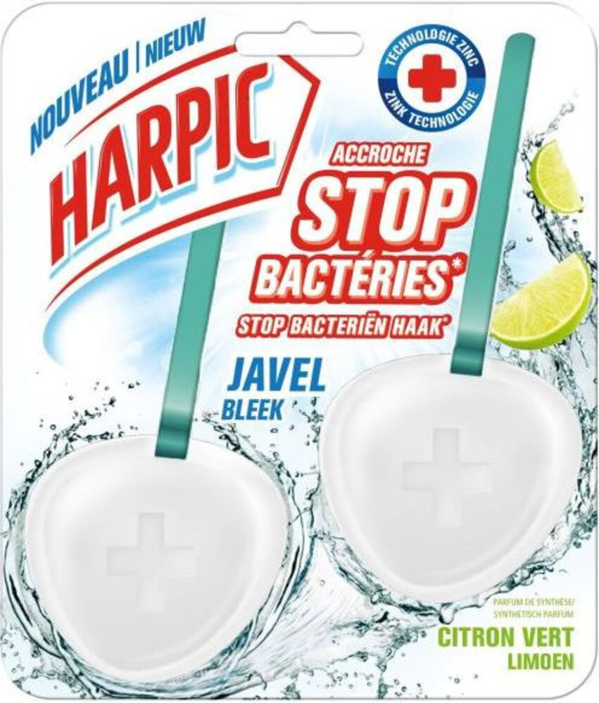 Harpic Harpic Toiletblok Bleek Stop Bacteriën - 2 Stuks Harpic Harpic Toiletblok Bleek Stop Bacteriën - 2 Stuks