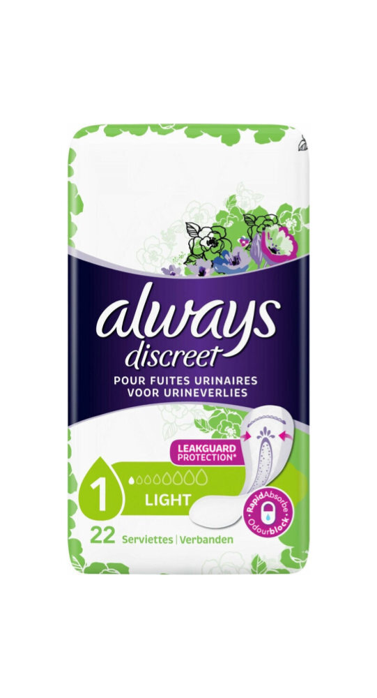 Always Always Discreet Maandverband Light - 22 Stuks Always Always Discreet Maandverband Light - 22 Stuks