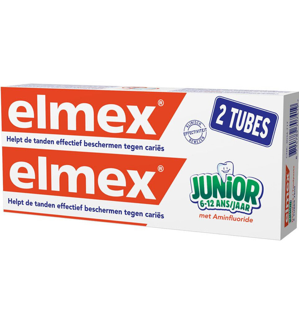 Elmex Elmex Tandpasta Junior Anti Cariës Duopack - 2 x 75 ml Elmex Elmex Tandpasta Junior Anti Cariës Duopack - 2 x 75 ml