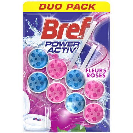 Bref Bref Toiletblok Power Activ Pink Flowers Duopack - 50 gr Bref Bref Toiletblok Power Activ Pink Flowers Duopack - 50 gr