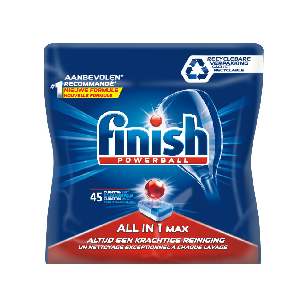 Finish Finish Vaatwastabletten All in 1 Max Regular - 45 Tabletten Finish Finish Vaatwastabletten All in 1 Max Regular - 45 Tabletten