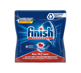Finish Finish Vaatwastabletten All in 1 Max Regular - 45 Tabletten Finish Finish Vaatwastabletten All in 1 Max Regular - 45 Tabletten