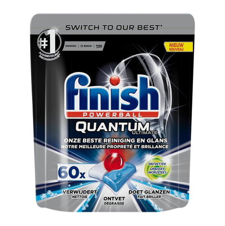 Finish Finish Vaatwastabletten Quantum Ultimate Powerball - 60 Tabletten Finish Finish Vaatwastabletten Quantum Ultimate Powerball - 60 Tabletten