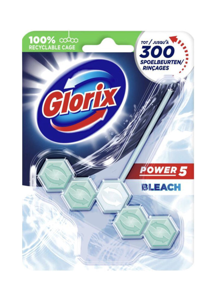 Glorix Glorix WC Blok Power 5 Met Bleek - 55 g Glorix Glorix WC Blok Power 5 Met Bleek - 55 g