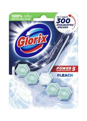 Glorix Glorix WC Blok Power 5 Met Bleek - 55 g Glorix Glorix WC Blok Power 5 Met Bleek - 55 g