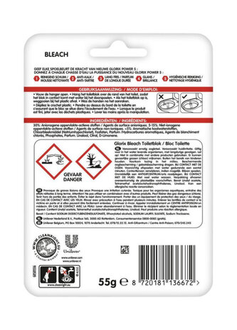 Glorix Glorix WC Blok Power 5 Met Bleek - 55 g Glorix Glorix WC Blok Power 5 Met Bleek - 55 g