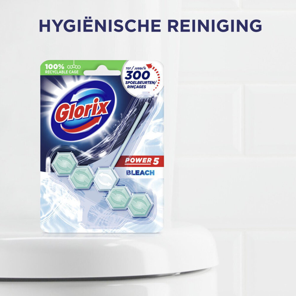 Glorix Glorix WC Blok Power 5 Met Bleek - 55 g Glorix Glorix WC Blok Power 5 Met Bleek - 55 g