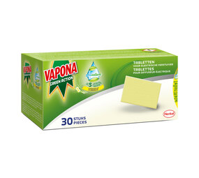 Vapona Vapona Green Action Pro Nature Anti Muggenstekker Navulling Tabletten - 30 Stuks Vapona Vapona Green Action Pro Nature Anti Muggenstekker Navulling Tabletten - 30 Stuks