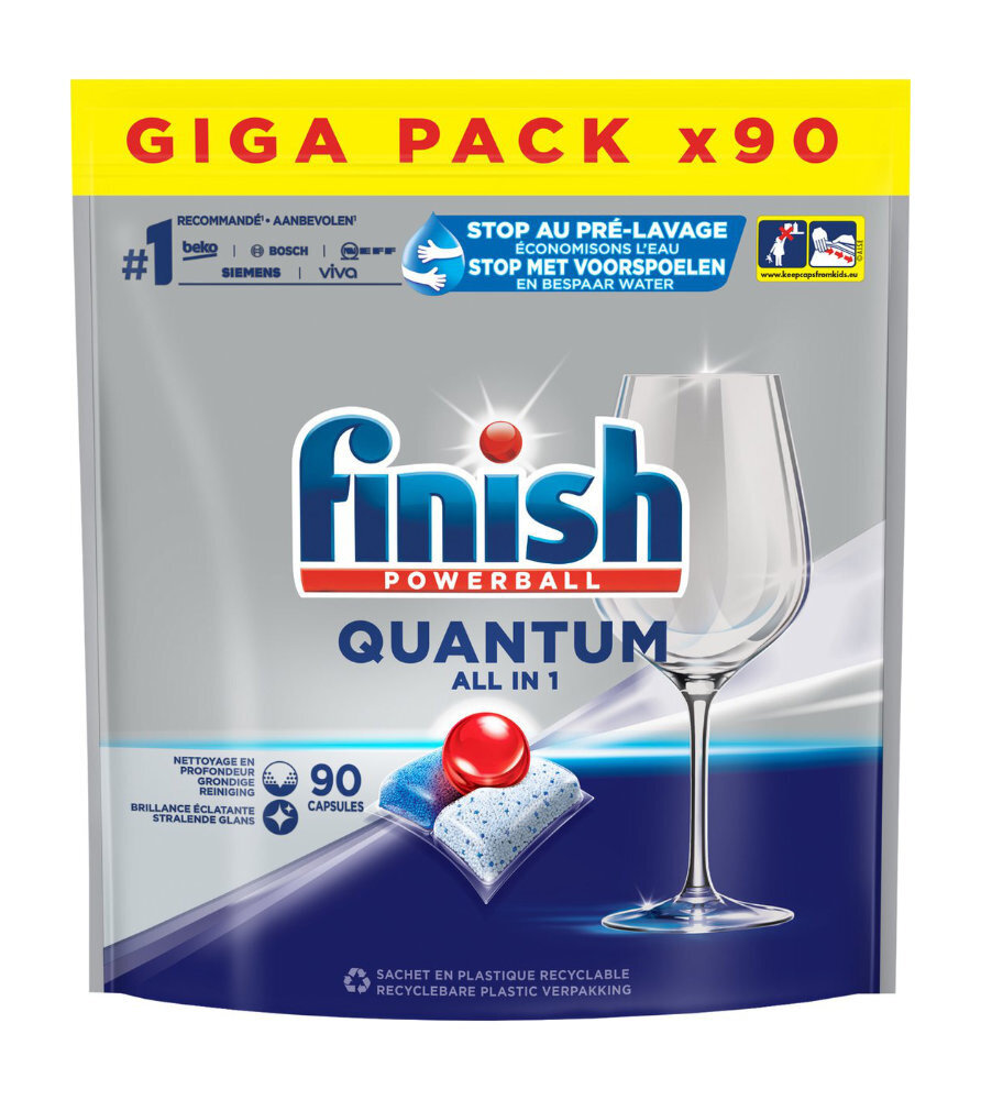 Finish Finish Powerball Quantum All In One Vaatwastabletten - 90 Stuks Finish Finish Powerball Quantum All In One Vaatwastabletten - 90 Stuks