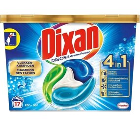 Dixan Dixan Discs Extreme Power 4-in-1 - 17 Wasbeurten Dixan Dixan Discs Extreme Power 4-in-1 - 17 Wasbeurten