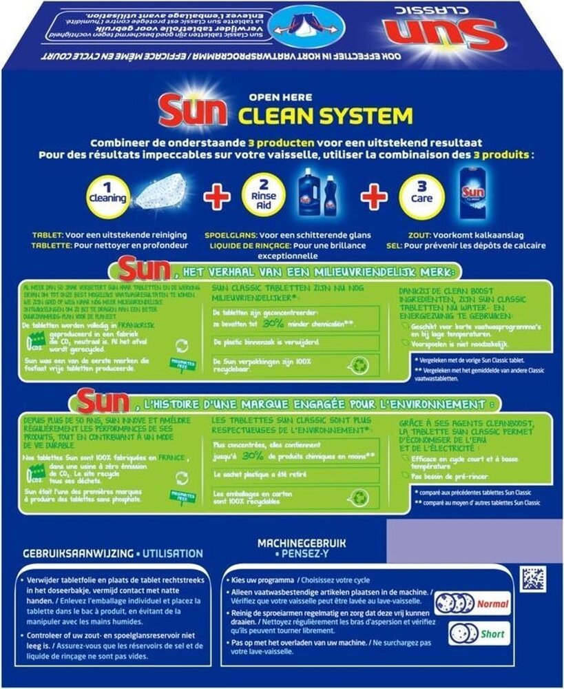 Sun Sun Classic Vaatwastabletten - 60 stuks Sun Sun Classic Vaatwastabletten - 60 stuks
