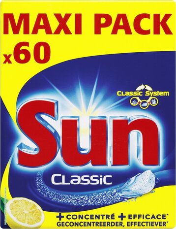 Sun Sun vaatwastabletten Classic Citroen  - 60 stuks Sun Sun vaatwastabletten Classic Citroen  - 60 stuks