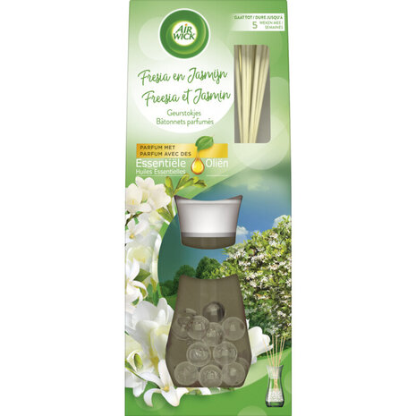 Airwick Airwick Essential Oils Geurstokjes Fresia en Jasmijn - 33ml Airwick Airwick Essential Oils Geurstokjes Fresia en Jasmijn - 33ml