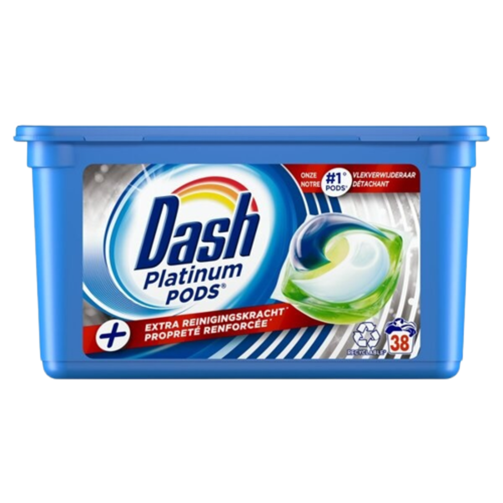 Dash Dash Pods Platinum Extra Reinigingskracht - 38 Wasbeurten Dash Dash Pods Platinum Extra Reinigingskracht - 38 Wasbeurten