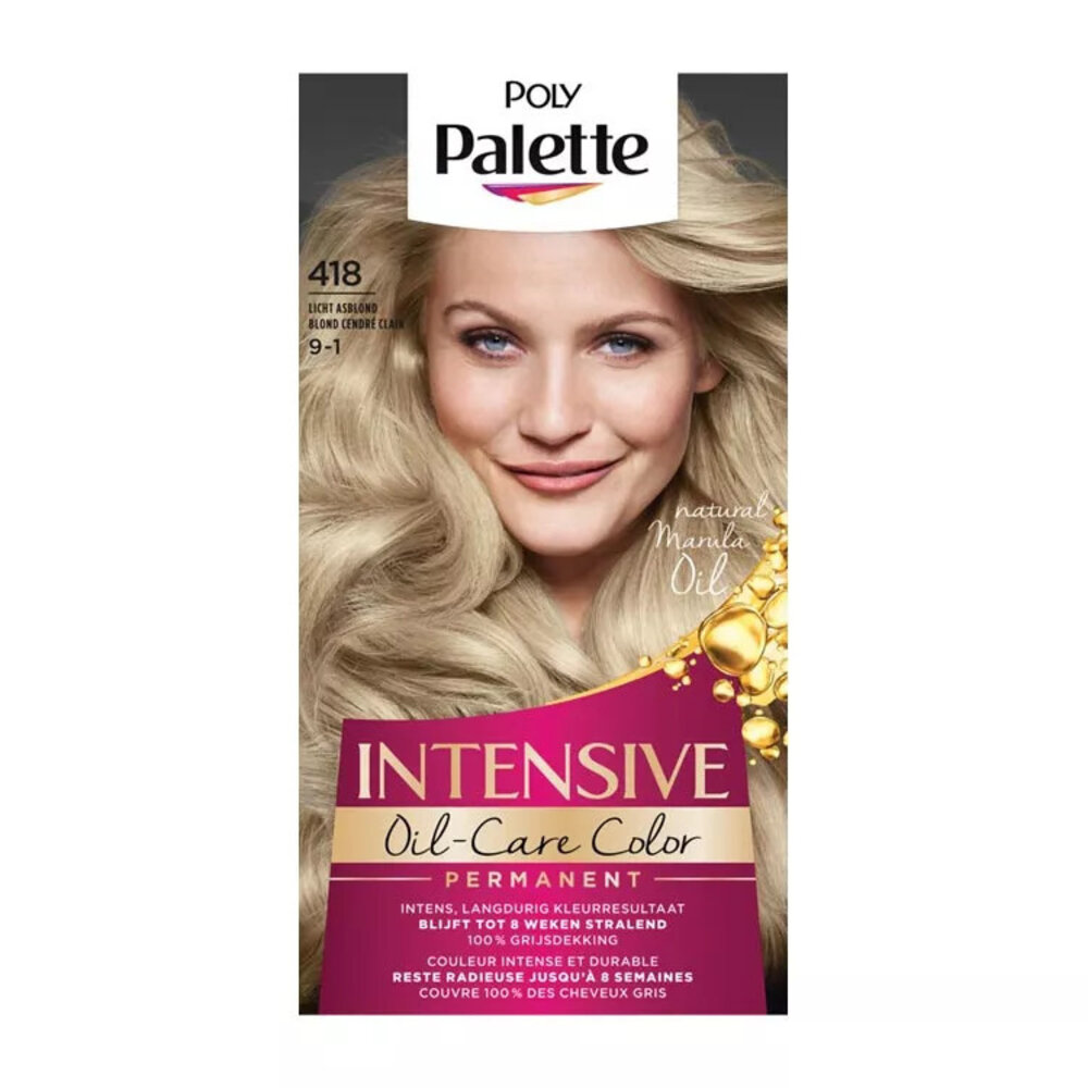 Schwarzkopf Schwarzkopf Poly Palette Haarverf 418 Licht Asblond Schwarzkopf Schwarzkopf Poly Palette Haarverf 418 Licht Asblond