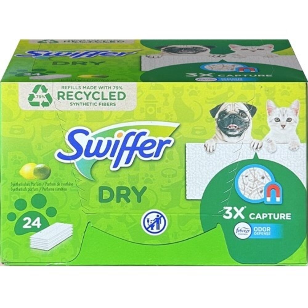 Swiffer Swiffer Dry Vloerdoekjes Navulling - 24 stuks Swiffer Swiffer Dry Vloerdoekjes Navulling - 24 stuks