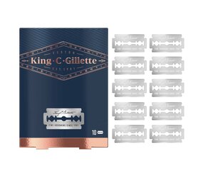 Gillette King C. Gillette Double Edge Safety Razor Navulling Scheermesjes 10 stuks Gillette King C. Gillette Double Edge Safety Razor Navulling Scheermesjes 10 stuks