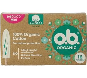 O.b. O.B. Tampons organic mini 16 stuks O.b. O.B. Tampons organic mini 16 stuks