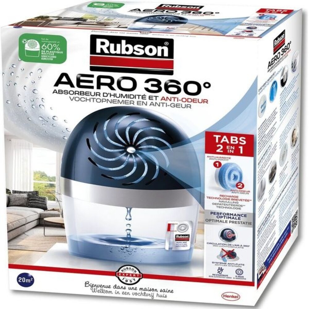 Rubson Rubson Vochtopnemer AERO360 Toestel 20m2 Rubson Rubson Vochtopnemer AERO360 Toestel 20m2