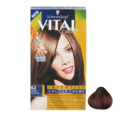 Schwarzkopf Schwarzkopf Vital Colors Haarverf Caramel Chocolade 62 Schwarzkopf Schwarzkopf Vital Colors Haarverf Caramel Chocolade 62