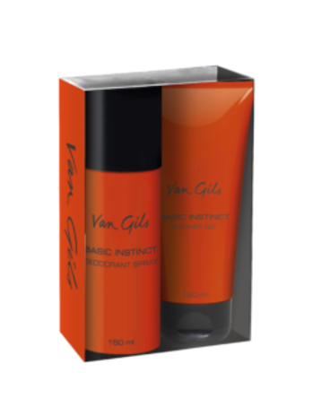 Van Gils Van Gils - Basic Instinct Deo Spray 150 ml + Showergel 150 ml - Giftset Van Gils Van Gils - Basic Instinct Deo Spray 150 ml + Showergel 150 ml - Giftset