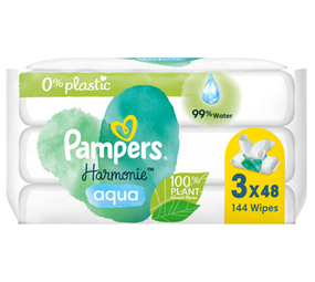 Pampers Pampers Vochtige Doeken Harmonie Aqua (3x48) 144 Pampers Pampers Vochtige Doeken Harmonie Aqua (3x48) 144