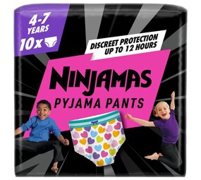 Pampers Pampers Ninjamas - Pyjama Pants Nacht - Meisje - 4/7 jaar - Small Pack - 10 luierbroekjes Pampers Pampers Ninjamas - Pyjama Pants Nacht - Meisje - 4/7 jaar - Small Pack - 10 luierbroekjes
