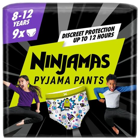 Pampers Ninjamas Pants Luierbroekjes Jongen Maat 8 8-12 Jaar 9 Stuks Pampers Ninjamas Pants Luierbroekjes Jongen Maat 8 8-12 Jaar 9 Stuks