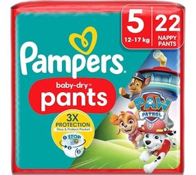 Pampers Pampers Babybroekje Baby Dry Paw Patrol maat 5 (12-17 kg), 22 stuks Pampers Pampers Babybroekje Baby Dry Paw Patrol maat 5 (12-17 kg), 22 stuks