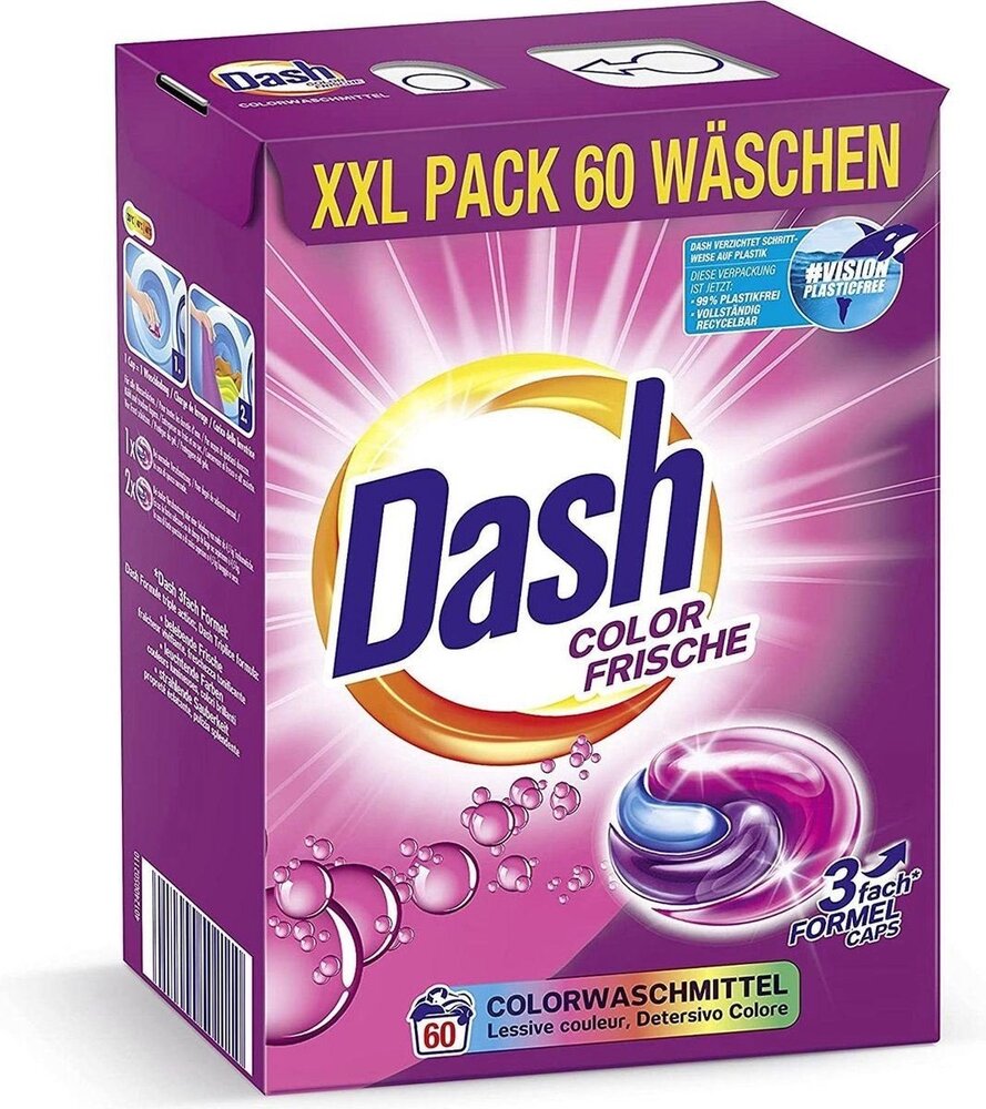 Dash Dash Wasmiddel Tabs 3-In-1 Pods Color Fris 60 Scoops