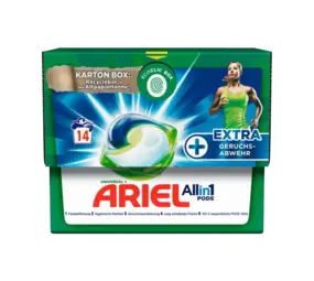 Ariel Ariel All-in-1 Pods Universal+ Extra Geurbescherming – 14 Wasbeurten Ariel Ariel All-in-1 Pods Universal+ Extra Geurbescherming – 14 Wasbeurten