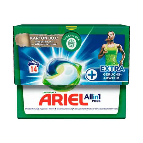 Ariel Ariel All-in-1 Pods Universal+ Extra Geurbescherming – 14 Wasbeurten Ariel Ariel All-in-1 Pods Universal+ Extra Geurbescherming – 14 Wasbeurten