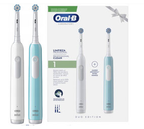 Oral B Oral-B Electrische tandenborstel Pro 1 Duo White & Blue Oral B Oral-B Electrische tandenborstel Pro 1 Duo White & Blue