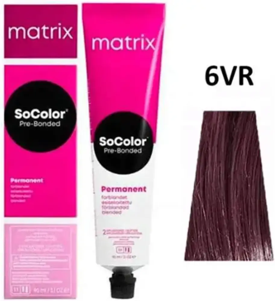 Matrix Matrix SoColor Pre-Bonded Permanent Crème Haarkleur Kleuring 90ml - 06VR Dark Blonde Violet Red Matrix Matrix SoColor Pre-Bonded Permanent Crème Haarkleur Kleuring 90ml - 06VR Dark Blonde Violet Red
