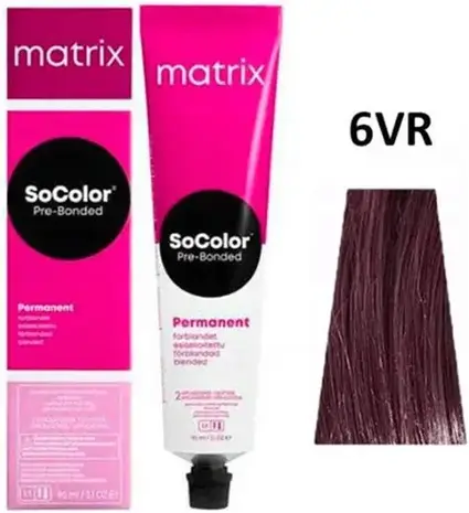 Matrix Matrix SoColor Pre-Bonded Permanent Crème Haarkleur Kleuring 90ml - 06VR Dark Blonde Violet Red Matrix Matrix SoColor Pre-Bonded Permanent Crème Haarkleur Kleuring 90ml - 06VR Dark Blonde Violet Red