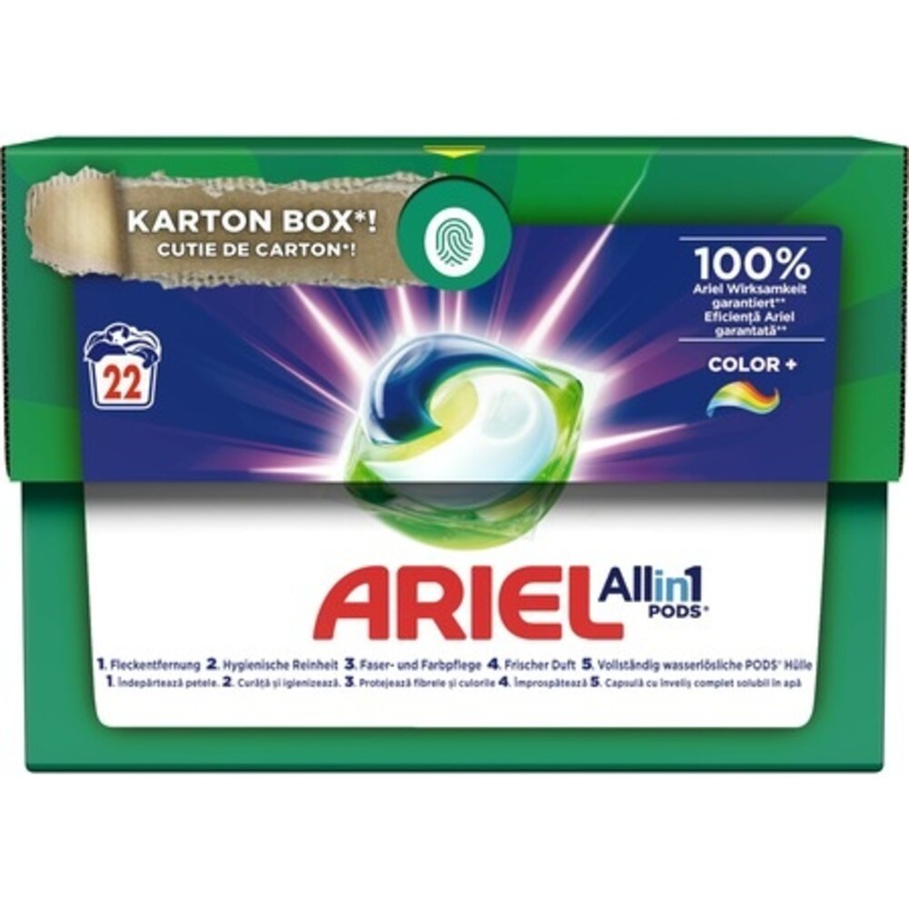 Ariel Ariel All-in-1 Pods Color+ – 22 wasbeurten voor kleurrijke was en krachtige reiniging Ariel Ariel All-in-1 Pods Color+ – 22 wasbeurten voor kleurrijke was en krachtige reiniging