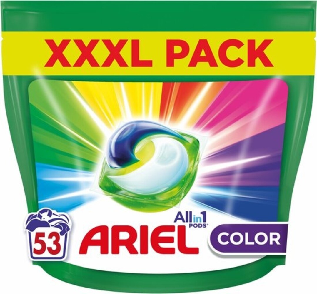 Ariel Ariel All-in-1 Pods Color – 53 wasbeurten voor effectieve reiniging en kleurbehoud Ariel Ariel All-in-1 Pods Color – 53 wasbeurten voor effectieve reiniging en kleurbehoud
