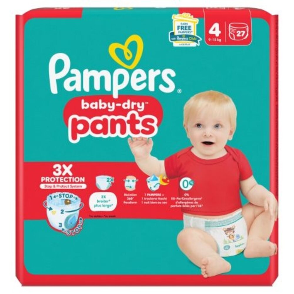 Pampers Pampers Baby Dry Pants Luiers Gr. 4 Maxi 9–15 kg – Single Pack 27 stuks