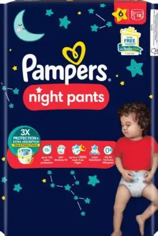 Pampers Pampers Night Pants Luiers Gr. 6 (15–22 kg) – Single Pack 18 stuks Pampers Pampers Night Pants Luiers Gr. 6 (15–22 kg) – Single Pack 18 stuks