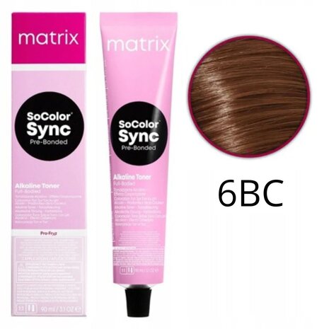 Matrix Matrix SoColor Sync Pre-Bonded 6BC – 90 ml | Demi-Permanente Haarkleuring Matrix Matrix SoColor Sync Pre-Bonded 6BC – 90 ml | Demi-Permanente Haarkleuring