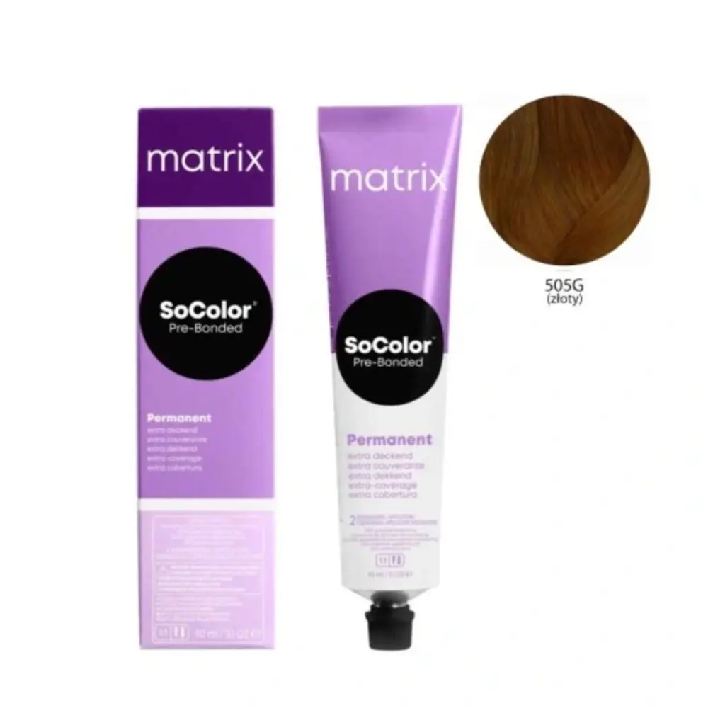 Matrix Matrix SoColor 505G Extra Dekking Lichtbruin Goud – 90 ml | Permanente Haarkleuring met 100% Grijsdekking