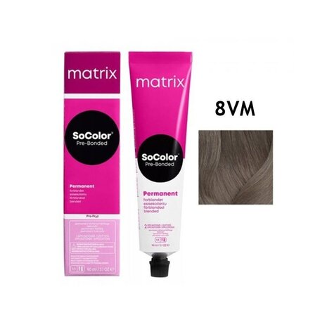 Matrix Matrix SoColor Pre-Bonded 8VM – 90 ml | Permanente Haarkleuring Lichtbruin Violet-Mokka